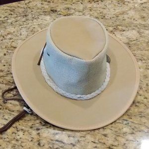 Barmah Australia Canvas Drover Hat with Mesh Sz L